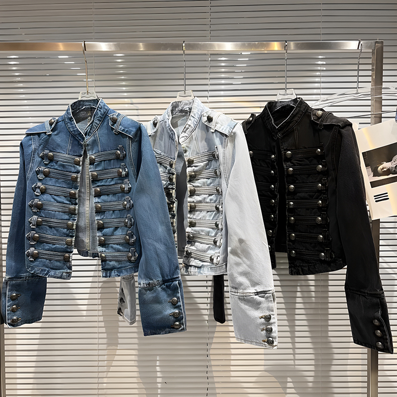 Women'S Fashion Denim Jacket - 2026 Autumn New Fashion Metal Buckle