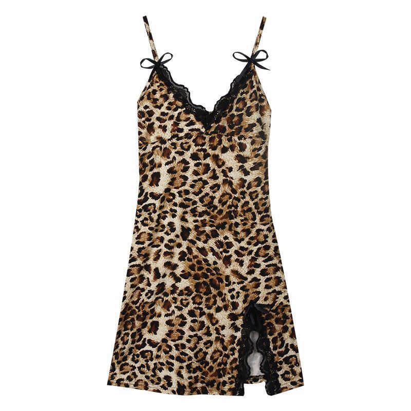 Women Fashion Images - New Sexy Leopard Print Camisole Nightgown