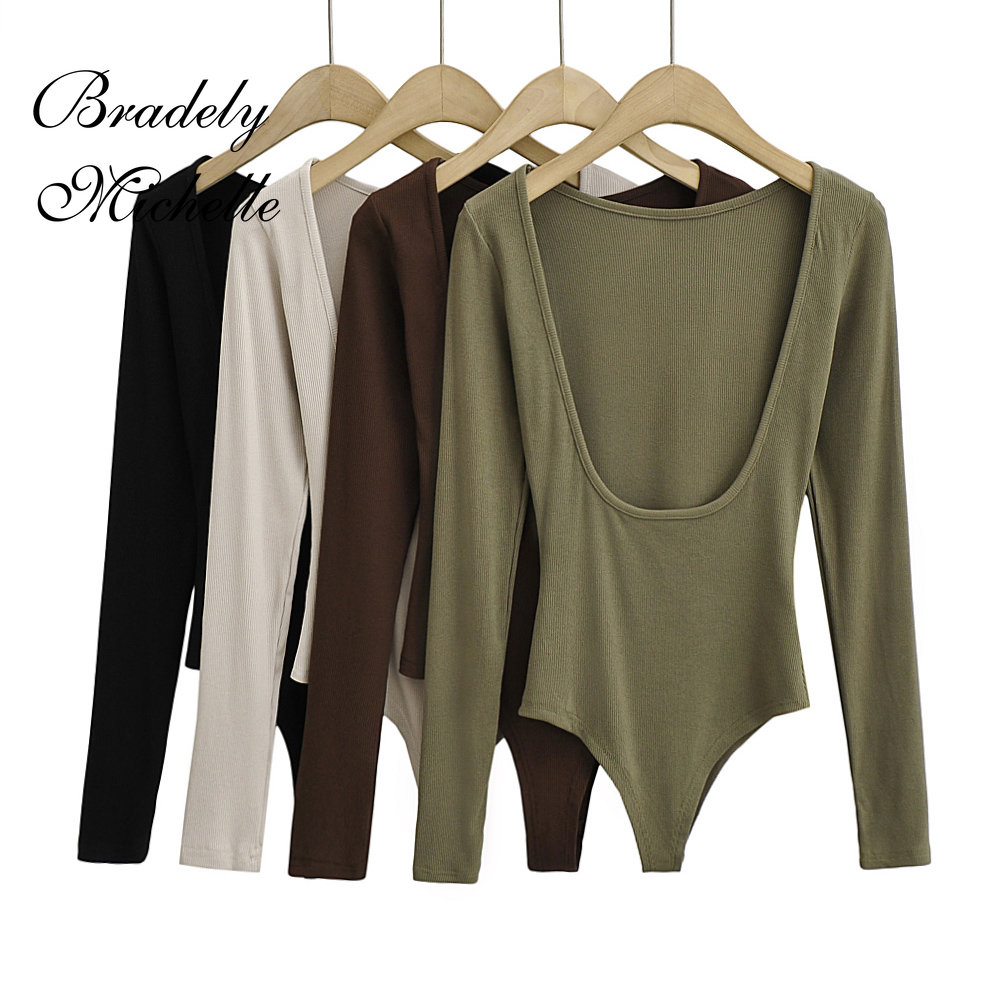 Turtleneck Bodysuit - Women's Sexy Clothing Long-sleeve Solid Color