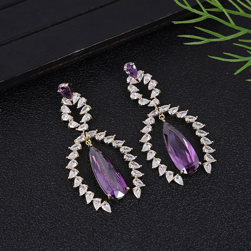 Women Fashion Uae - Luxury retro waterdrop cubic zirconia Dubai