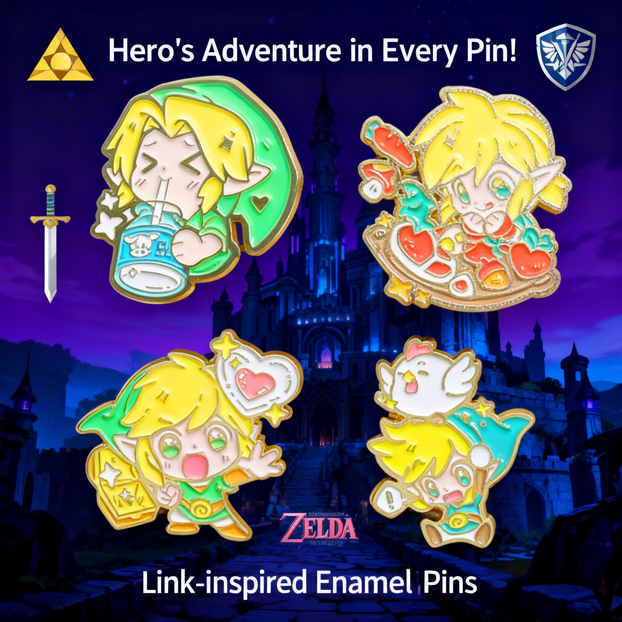 Women Fashion Japan - Adventure Game Badges Enamel Pin Brooches