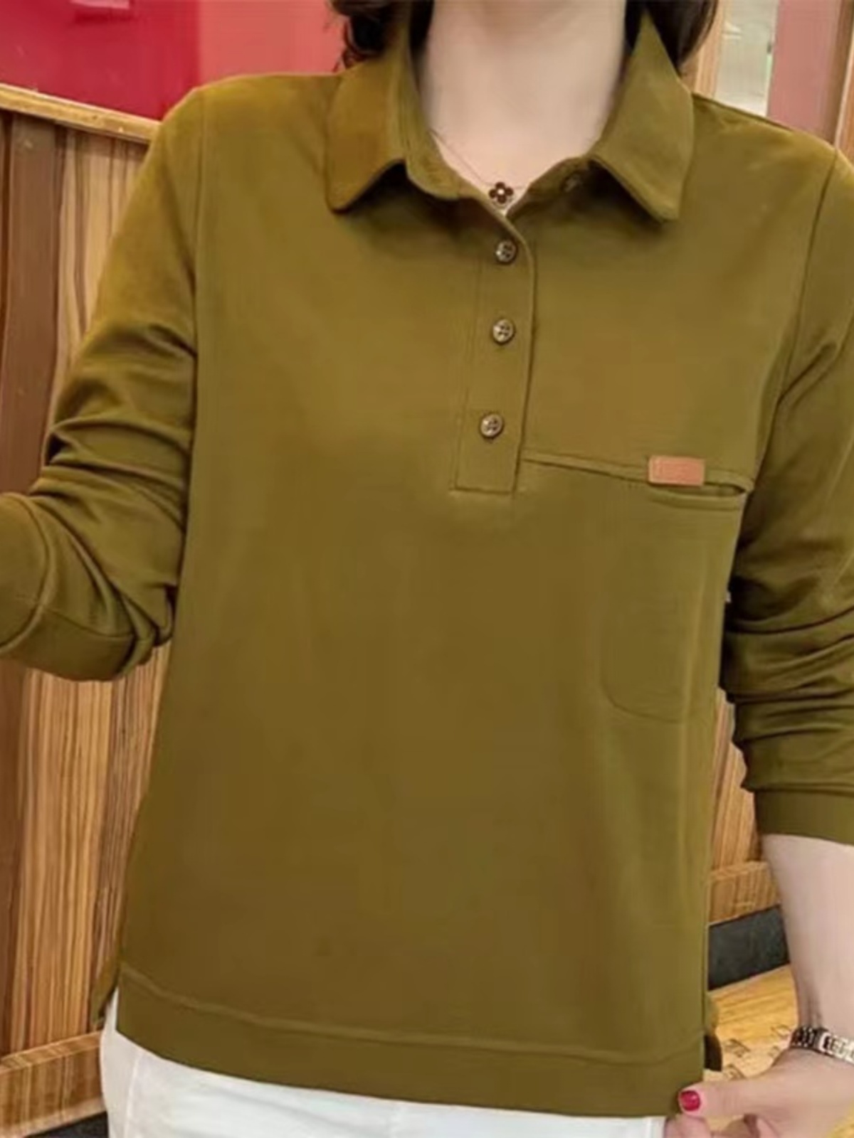 Women Fashion Over 40 - New 2023 Collar Sweatshirt Cotton Loose