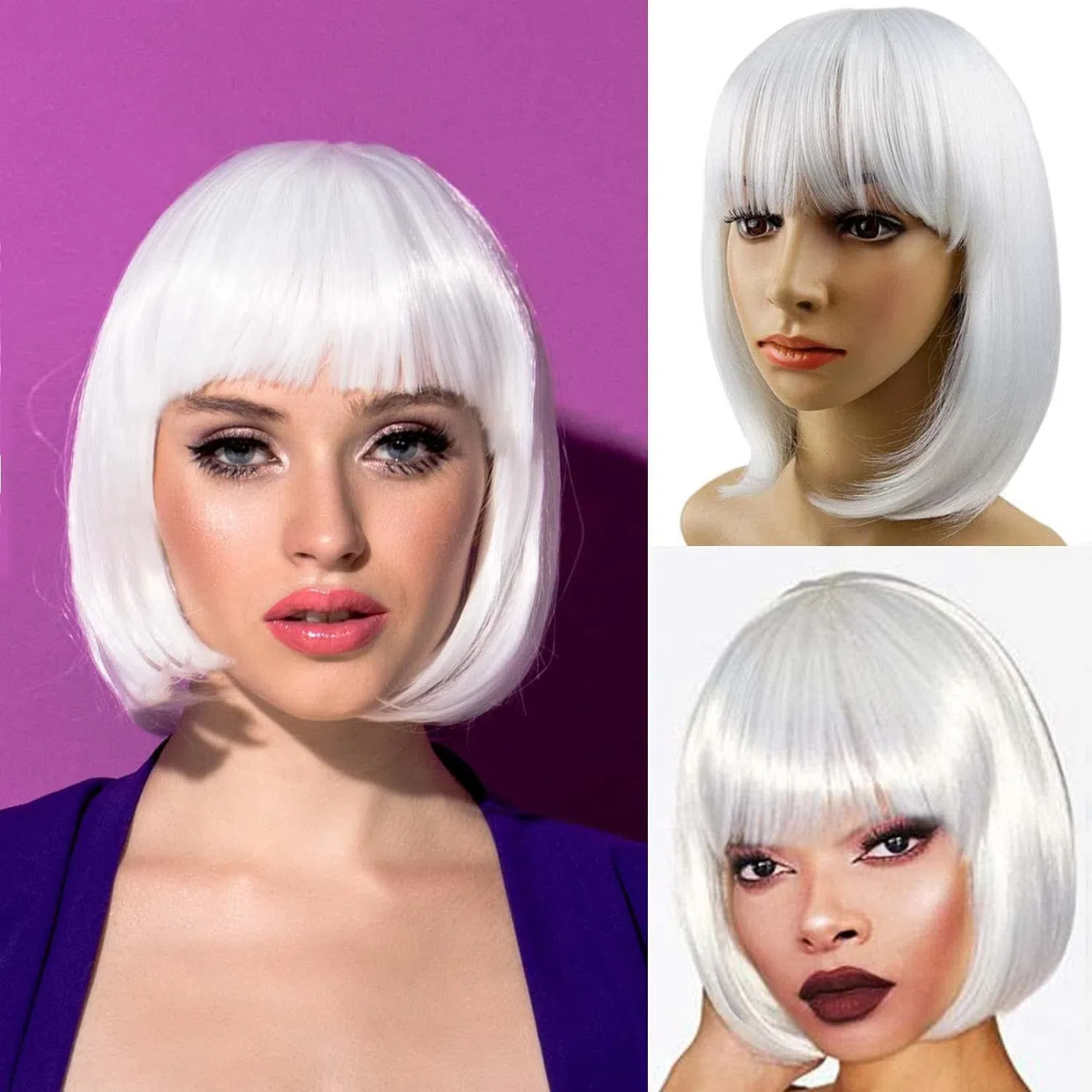 Women Synthetic White Straight - Women Fashion Japan บทวิจารณ์และราคา