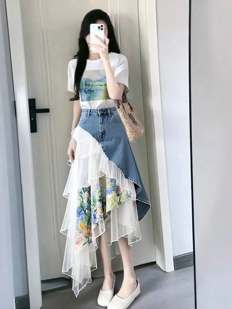 Luxury Sweet Denim 2-Piece Set - Women'S Fashion Denim Jacket บทวิจารณ์และราคา