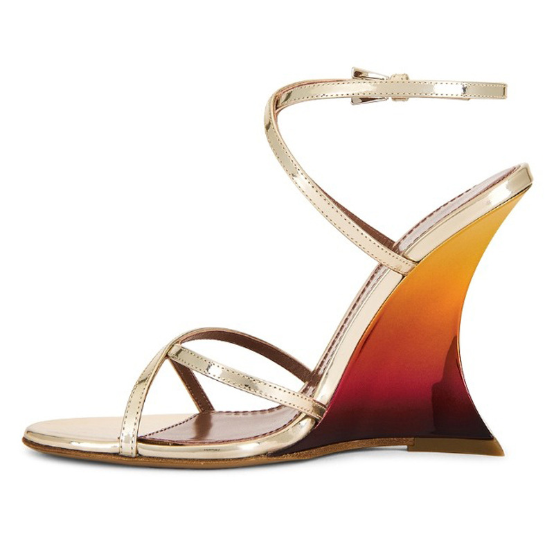 New Open Toe Cross Strap Gradi - Women'S Fashion Show บทวิจารณ์และราคา