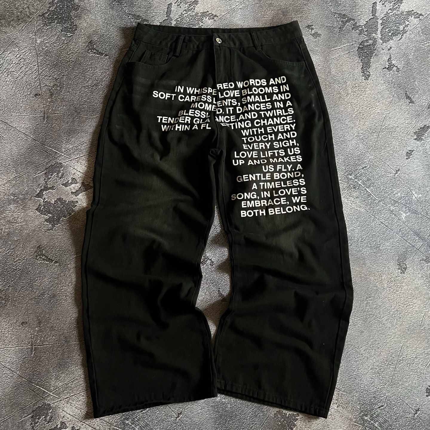 American Pattern Letter Jeans  - Women And Men Fashion บทวิจารณ์และราคา