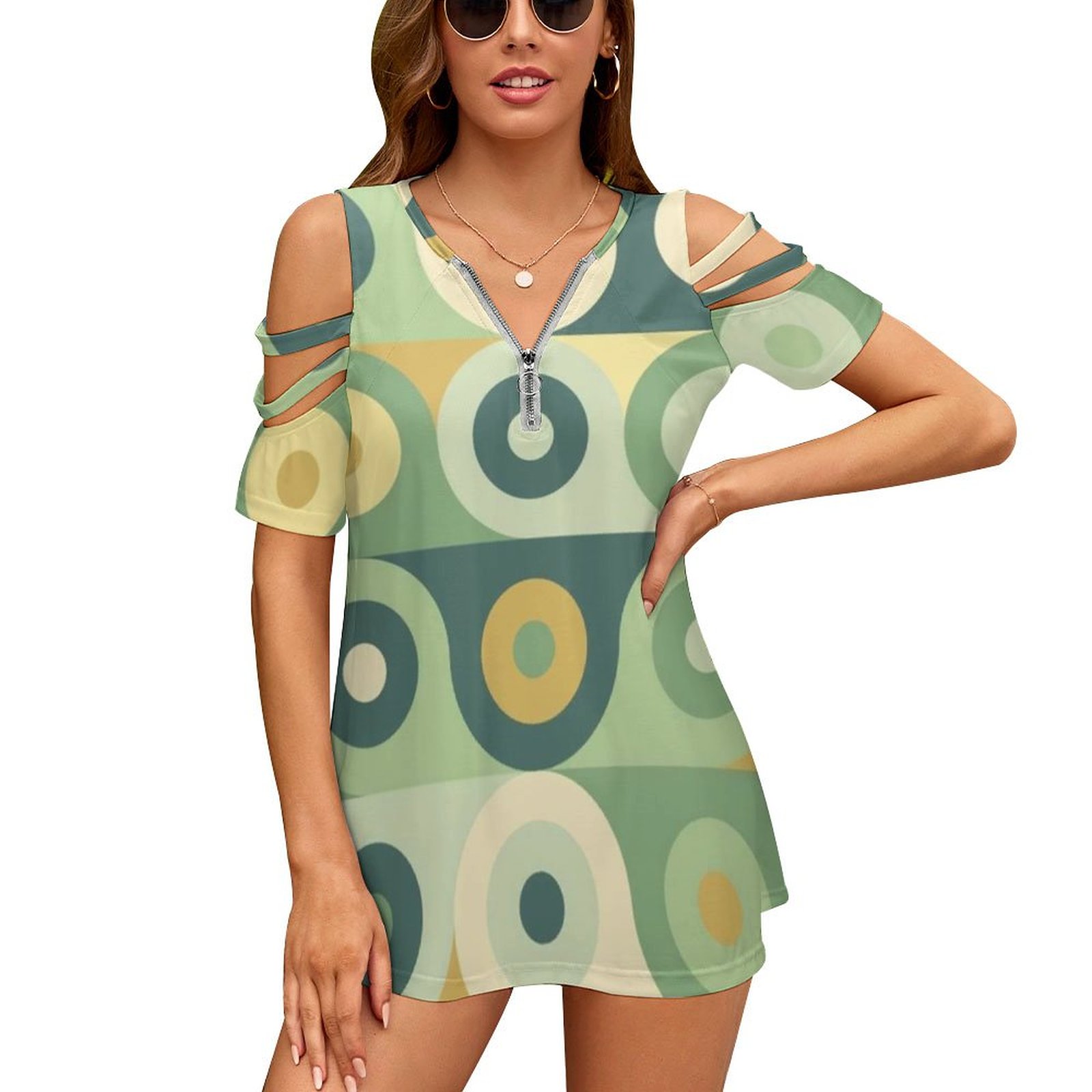 Groovy 70's Pattern Women Zipp - Women'S Fashion In The 60S บทวิจารณ์และราคา