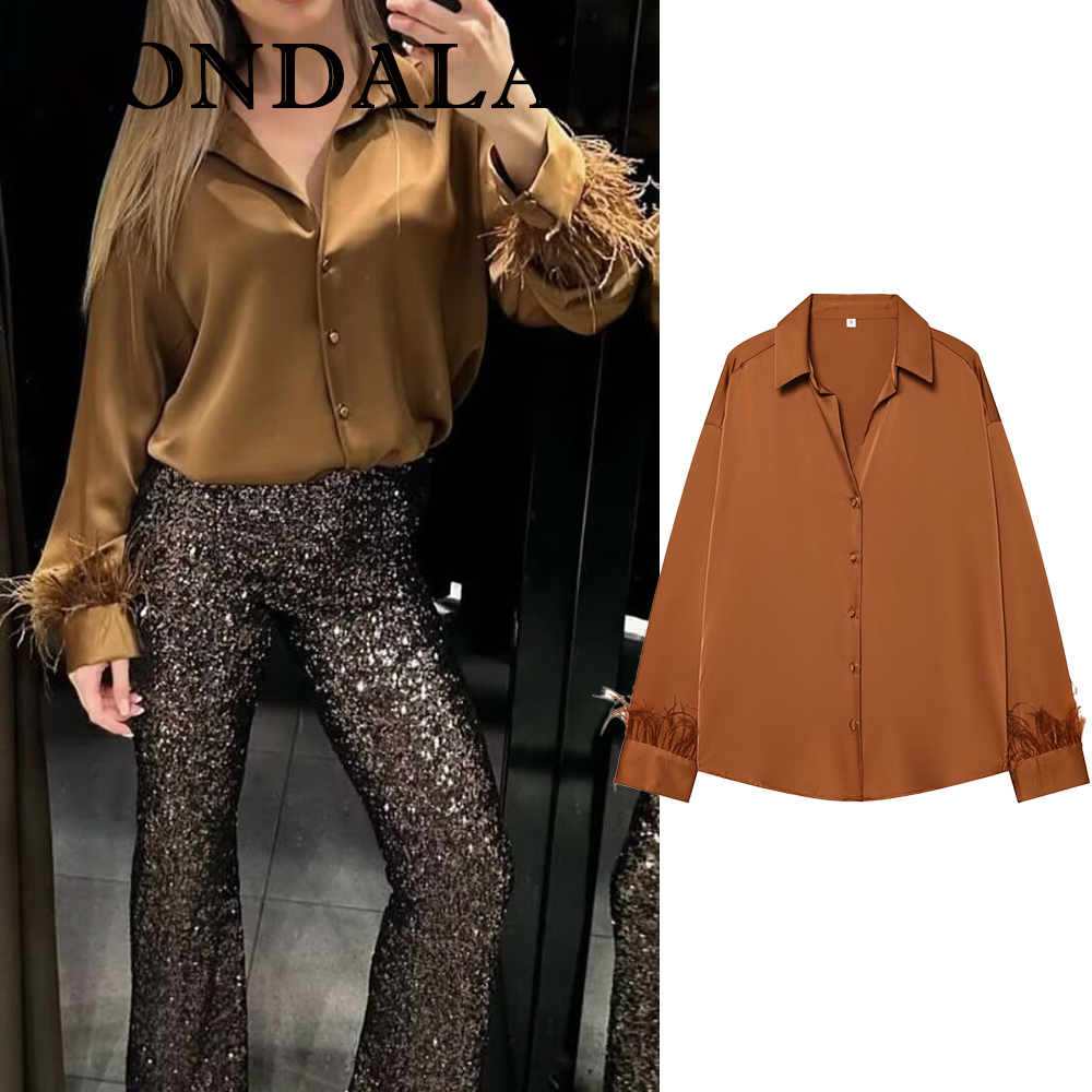 KONDALA Vintage Solid Orange T - Women'S Fashion Trends Fall 2025 บทวิจารณ์และราคา