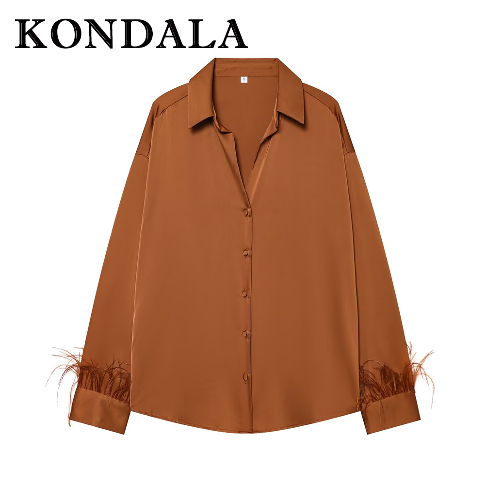 KONDALA Vintage Solid Orange T - Women'S Fashion Trends Fall 2025 บทวิจารณ์และราคา