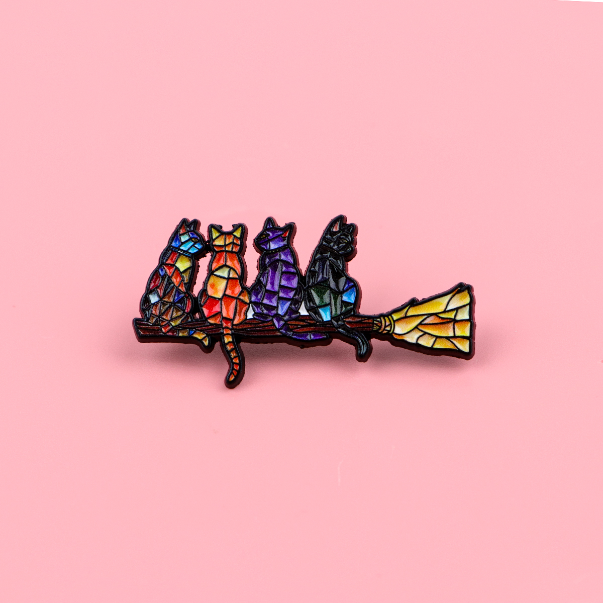 Colorful Cat Enamel Pin Witch  - Women Fashion Japan บทวิจารณ์และราคา