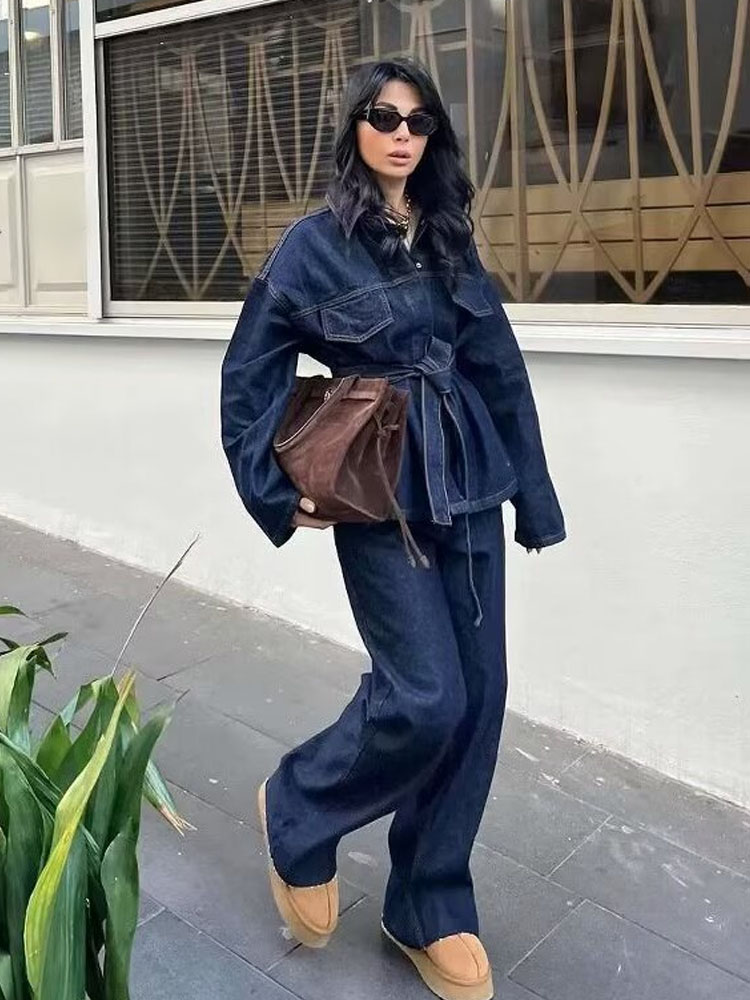 TRAFZA Women Pants Suit Fashio - Women'S Fashion Denim Jacket บทวิจารณ์และราคา