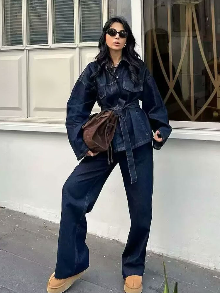 TRAFZA Women Pants Suit Fashio - Women'S Fashion Denim Jacket บทวิจารณ์และราคา