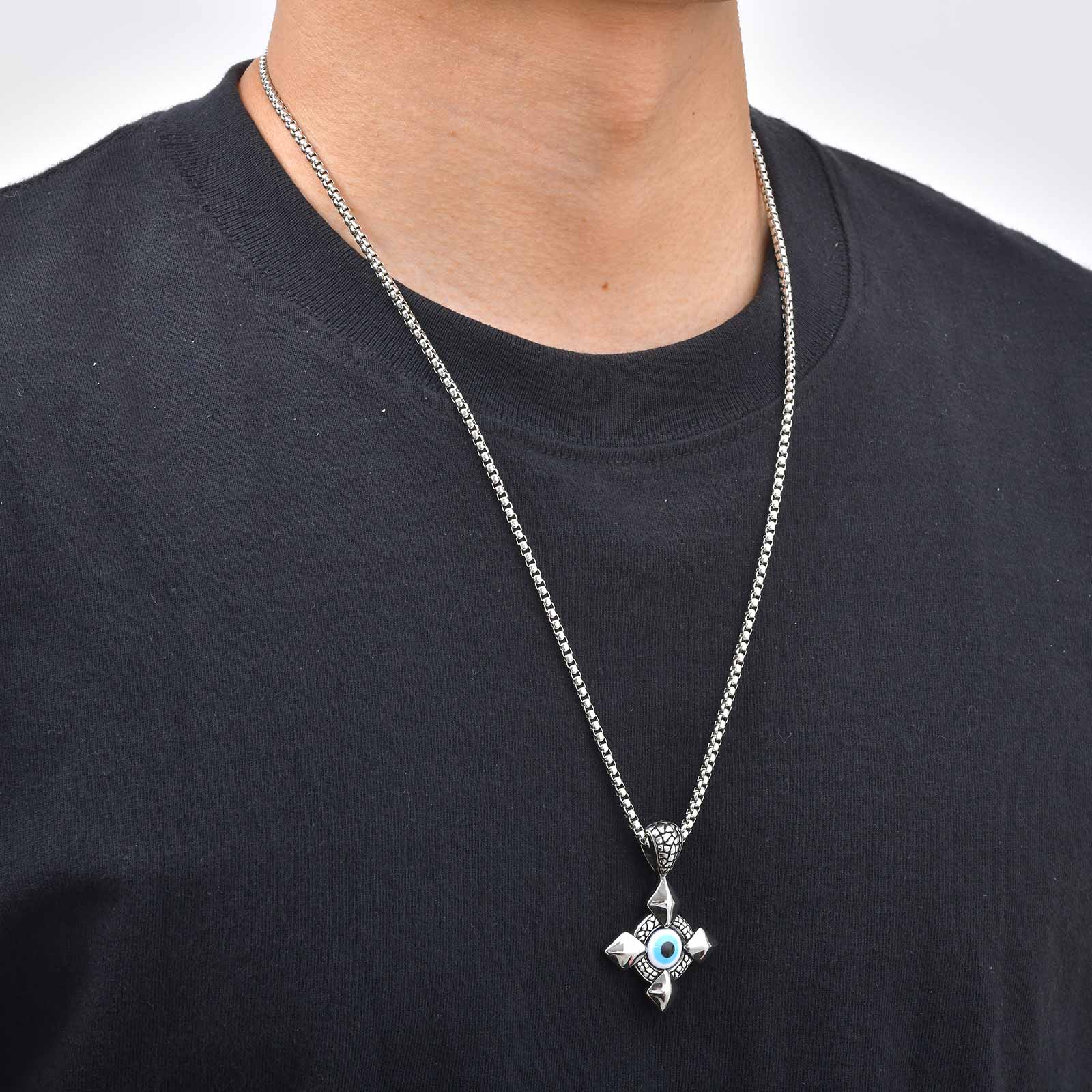 Vnox Evil Eye Cross Pendant Ne - Women'S Fashion In The 60S บทวิจารณ์และราคา