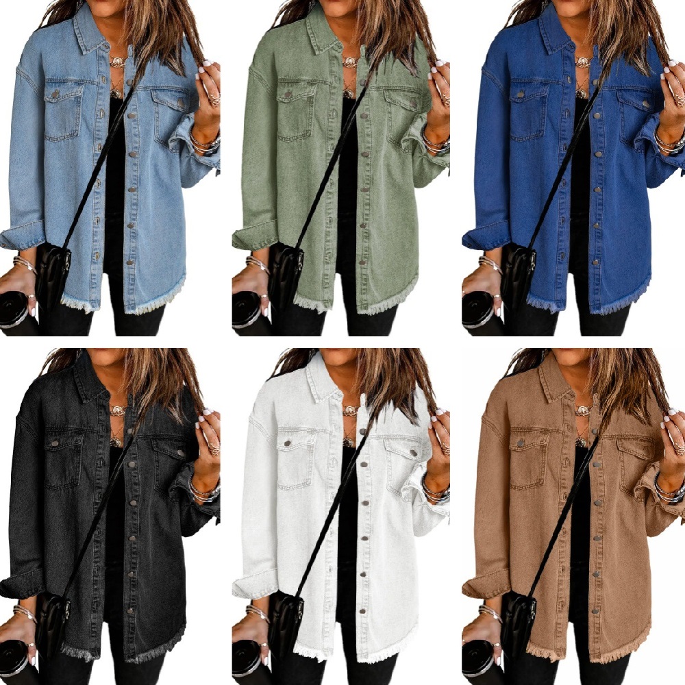 Washed Denim Jacket Women Autu - Women'S Fashion Denim Jacket บทวิจารณ์และราคา