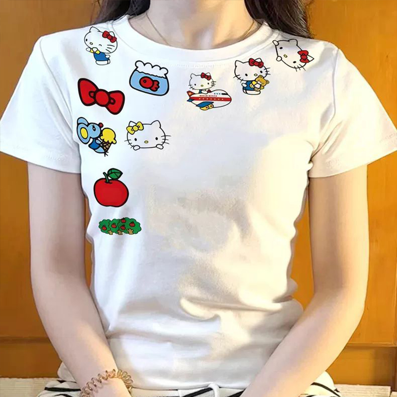 Cartoon Hello Kitty Summer Sho - Women'S Fashion From The 60S บทวิจารณ์และราคา