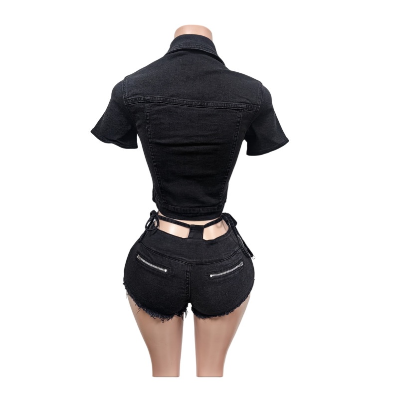 Sexy Denim 2 Piece Sets Women  - Women'S Fashion Denim Jacket บทวิจารณ์และราคา