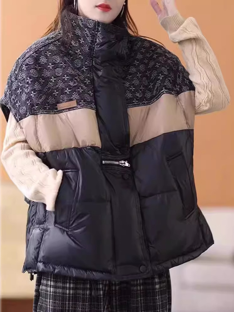 Fashion Retro Down Jacket Vest - Puffer Vest Fashion Women บทวิจารณ์และราคา
