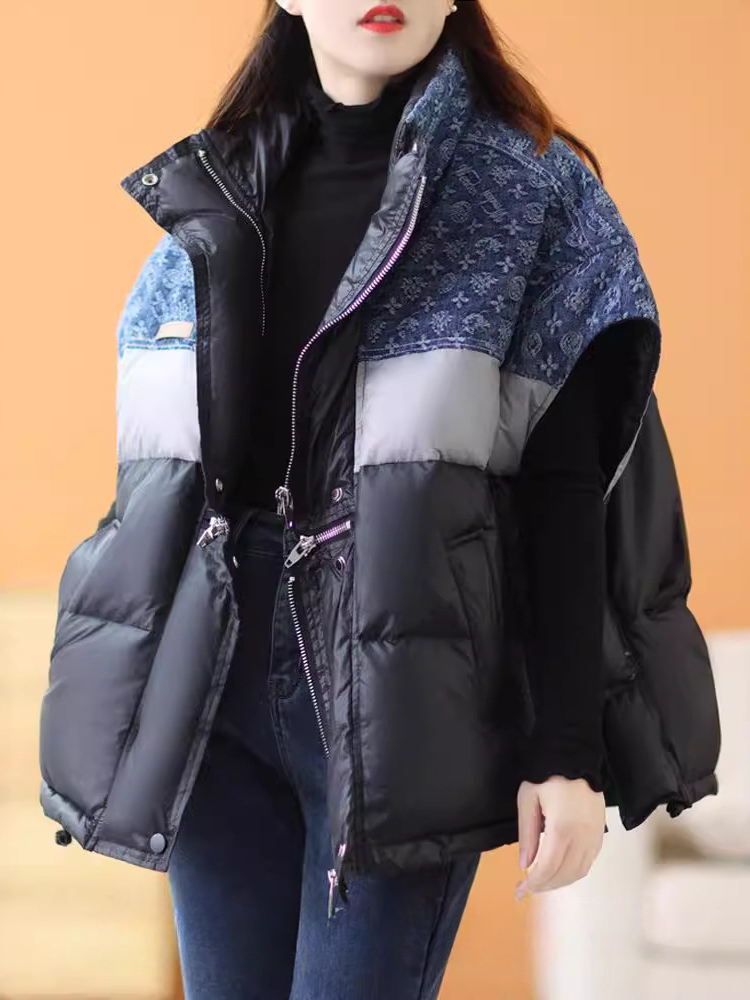 Fashion Retro Down Jacket Vest - Puffer Vest Fashion Women บทวิจารณ์และราคา