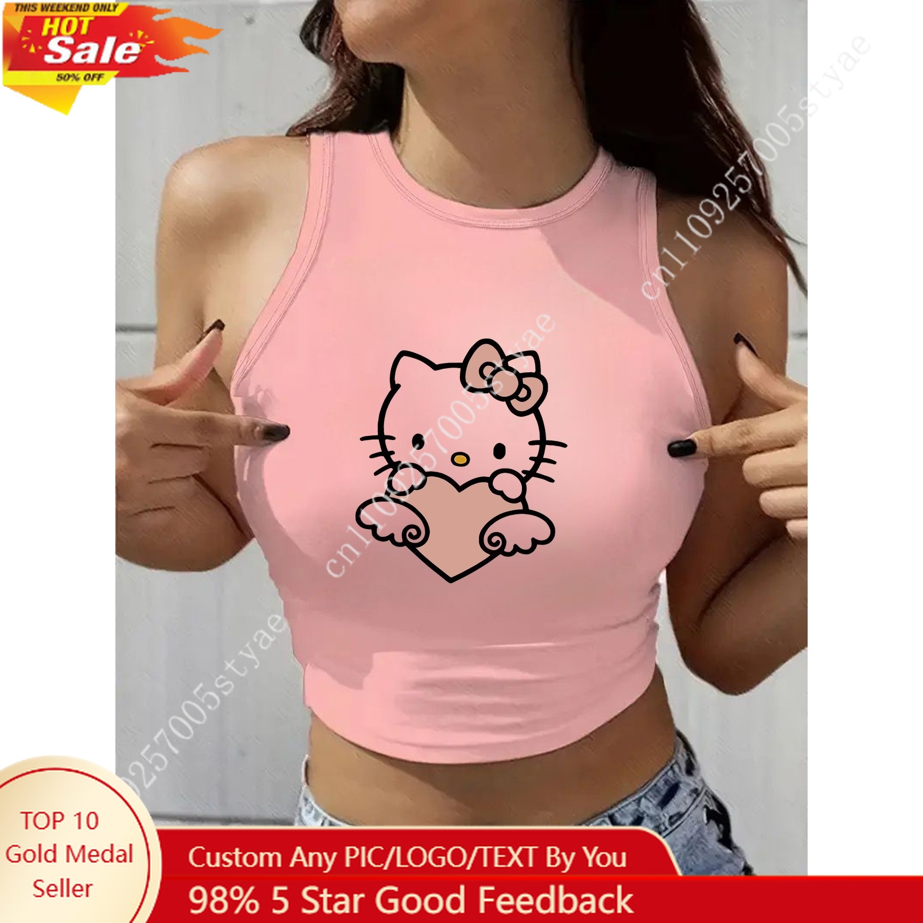 HELLO KITTY Classic Round Neck - Women And Men Fashion บทวิจารณ์และราคา