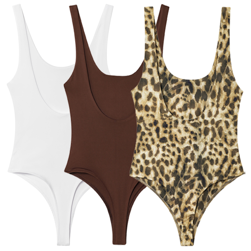HXAO Leopard Slip Bodysuit Wom - Corset Top Boned บทวิจารณ์และราคา