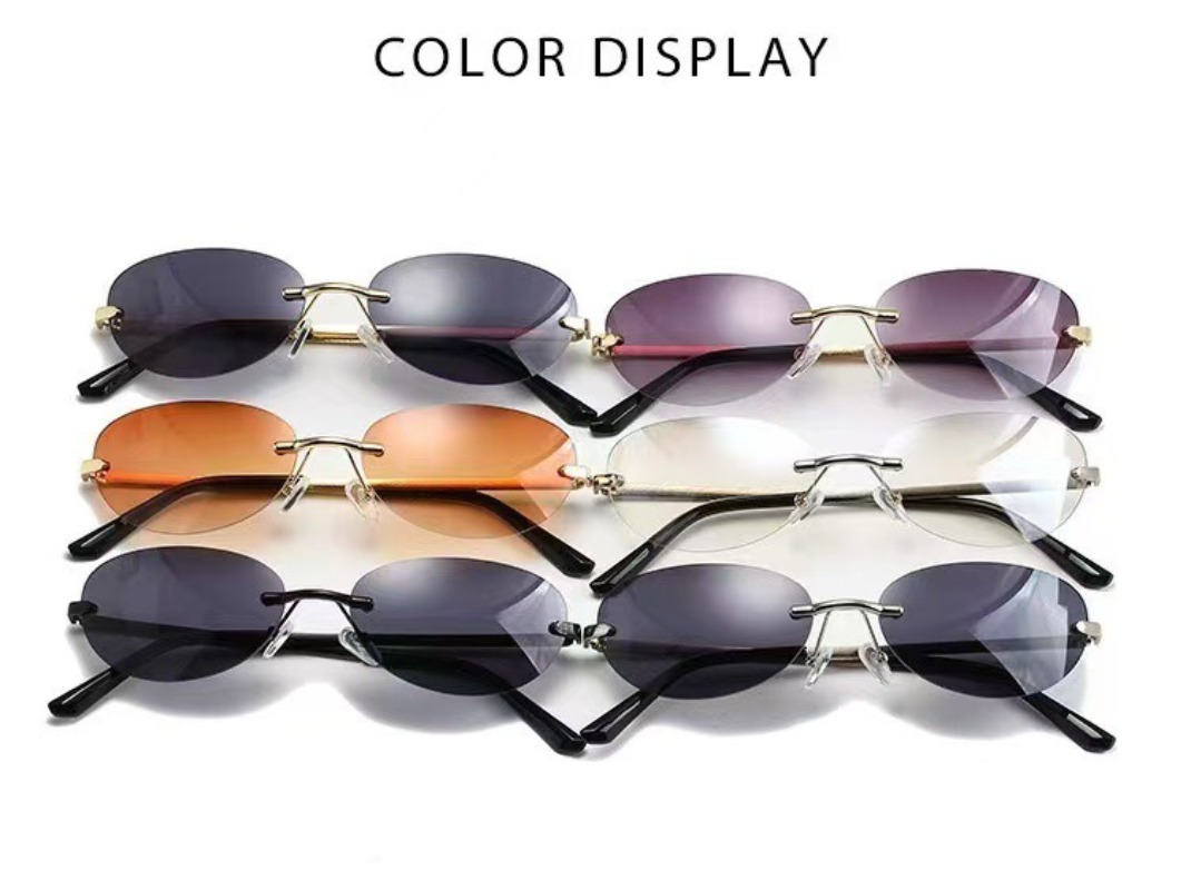 Rimless Oval Sunglasses Women  - Women'S Fashion Eyewear บทวิจารณ์และราคา