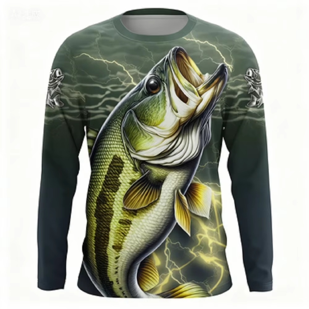 Fashionable Bass Pattern Crew  - Women And Men Fashion บทวิจารณ์และราคา