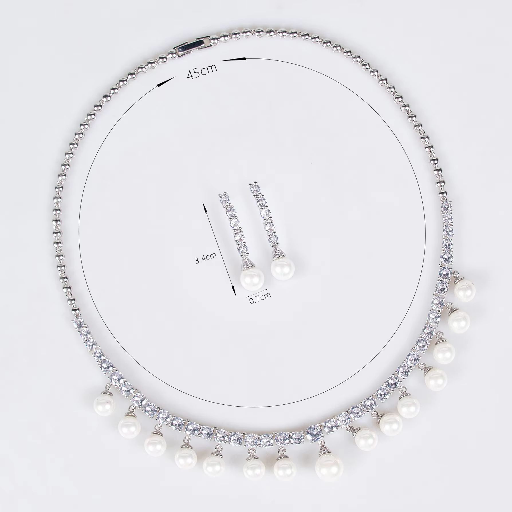 Fashion Pearls Zirconia Neckla - Women Fashion Uae บทวิจารณ์และราคา