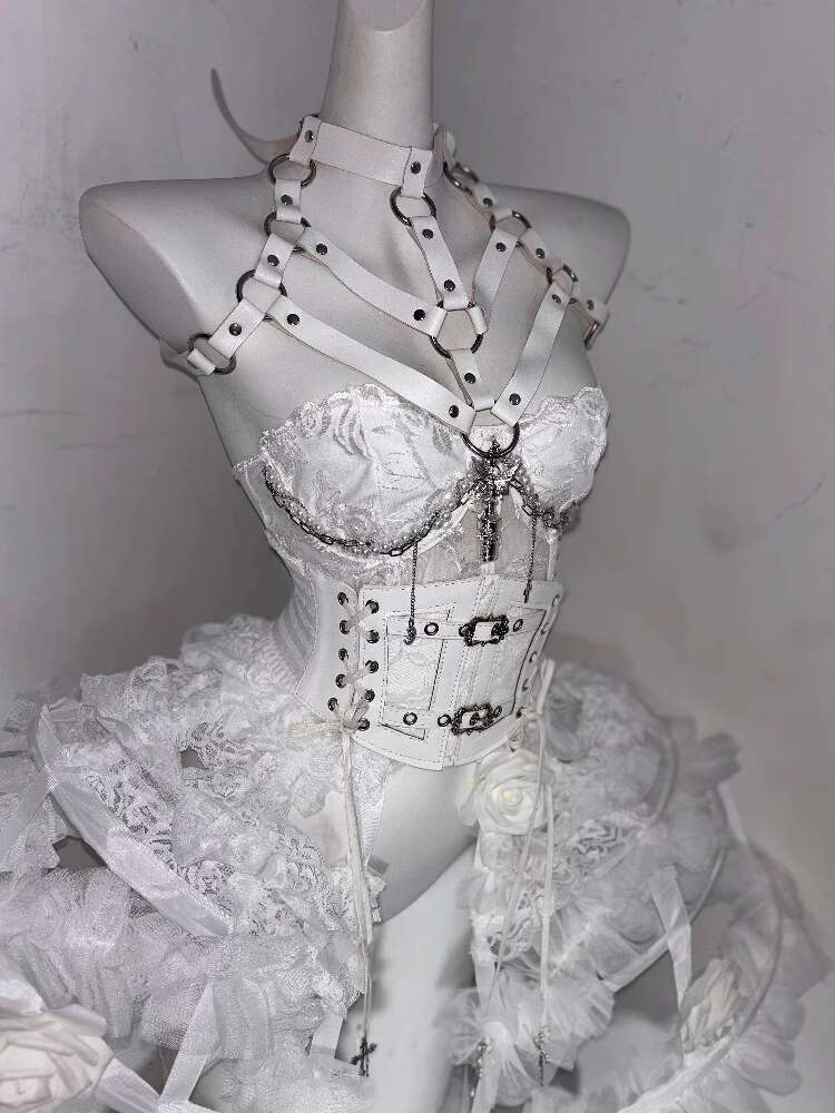 Lolita Costume Flower Bone Hea - Corset Top Boned บทวิจารณ์และราคา