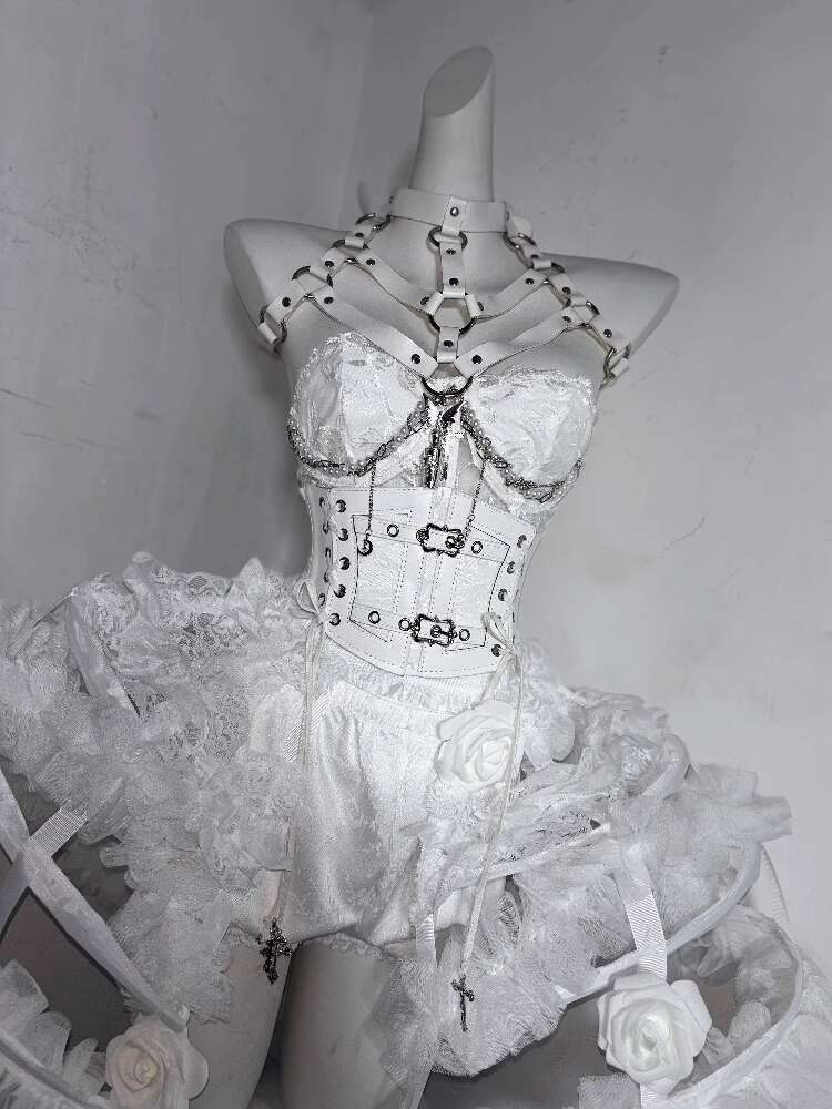 Lolita Costume Flower Bone Hea - Corset Top Boned บทวิจารณ์และราคา