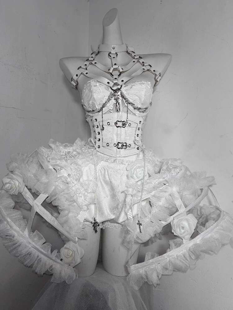 Lolita Costume Flower Bone Hea - Corset Top Boned บทวิจารณ์และราคา