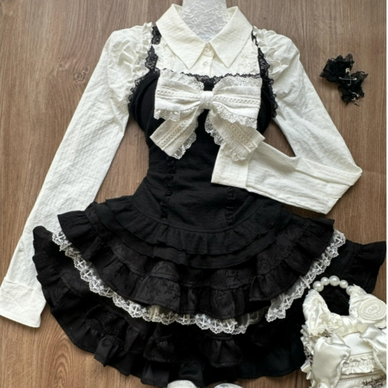 Y2k Aesthetic Lolita Style 3 P - Women Fashion Japan บทวิจารณ์และราคา