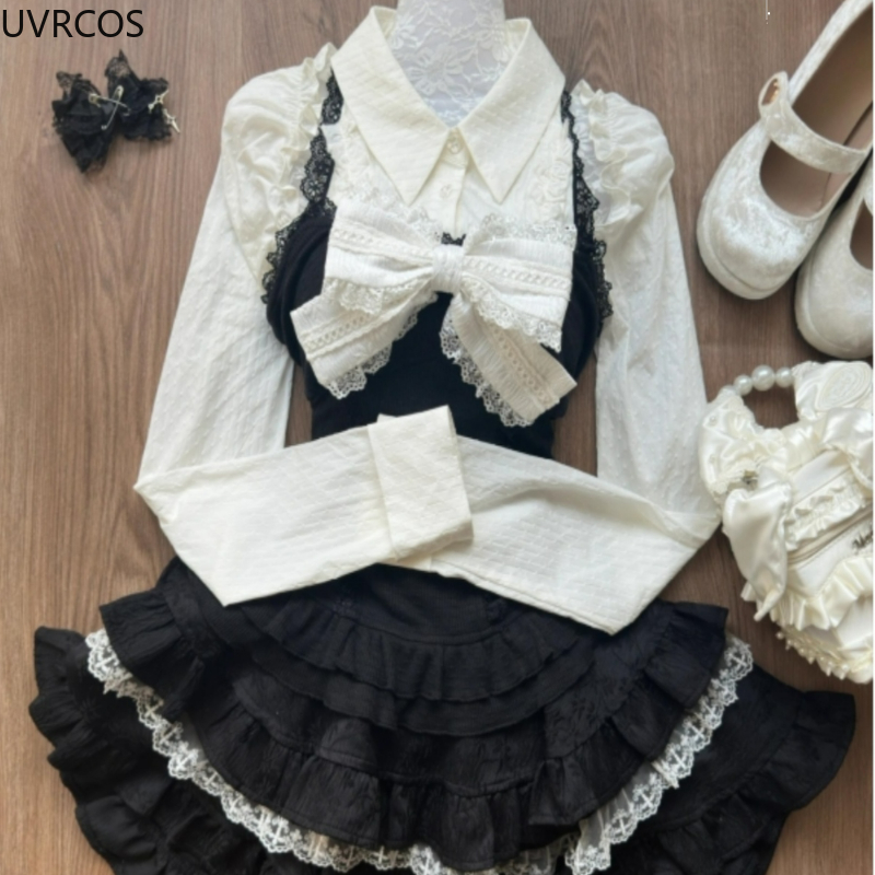 Y2k Aesthetic Lolita Style 3 P - Women Fashion Japan บทวิจารณ์และราคา