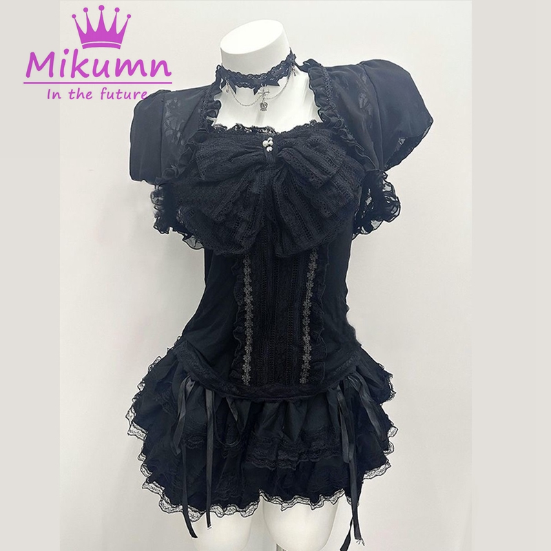 Mikumn Gothic Lolita Black Lac - Lace Trim Cami บทวิจารณ์และราคา