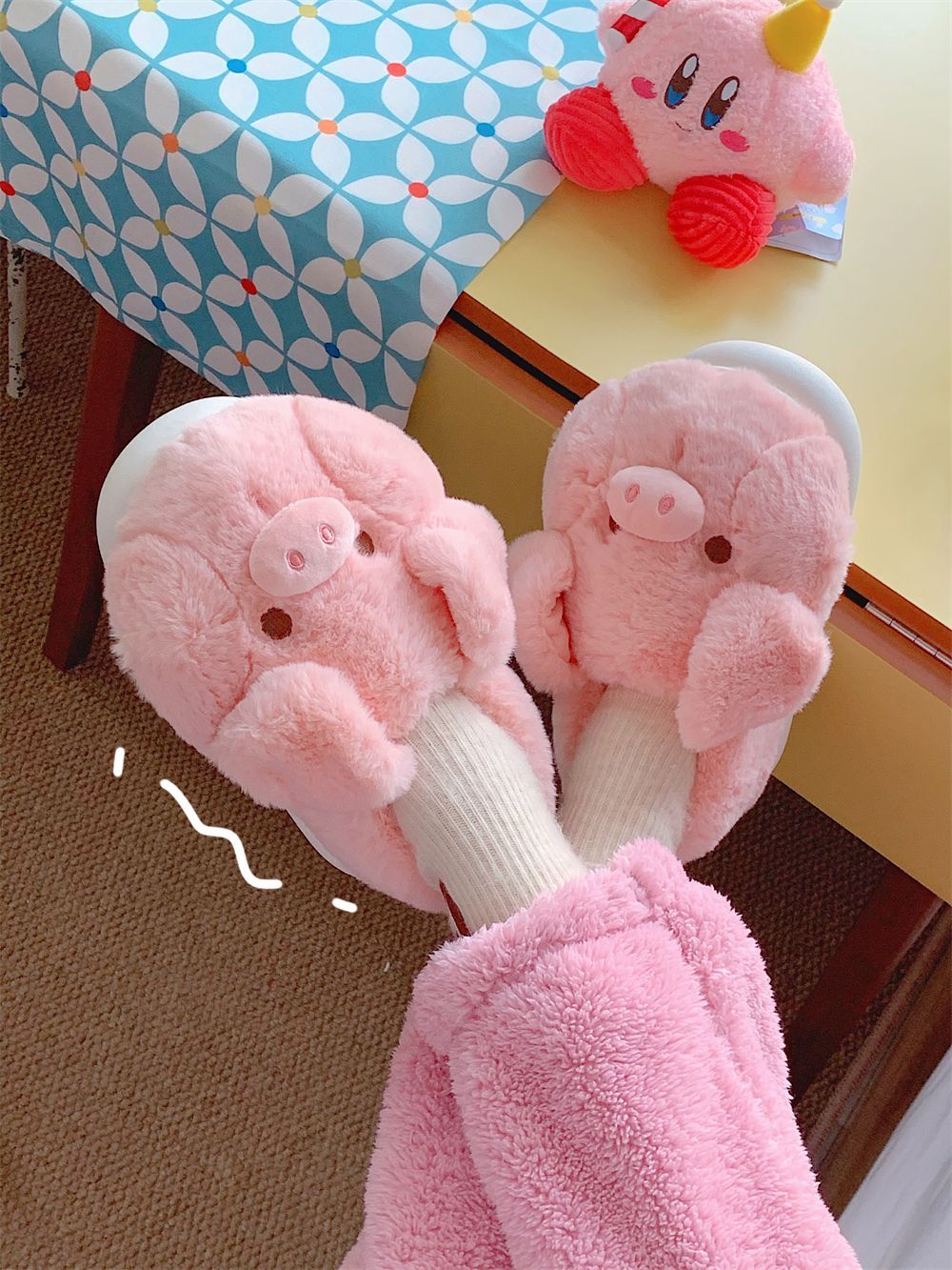 Feerldi Pink fluffy pig slippe - Women Fashion Images บทวิจารณ์และราคา