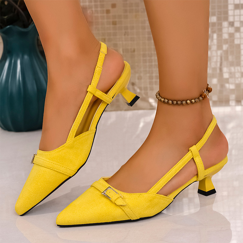 Fashion Yellow High Heels Sand - Women'S Fashion For Summer 2025 บทวิจารณ์และราคา