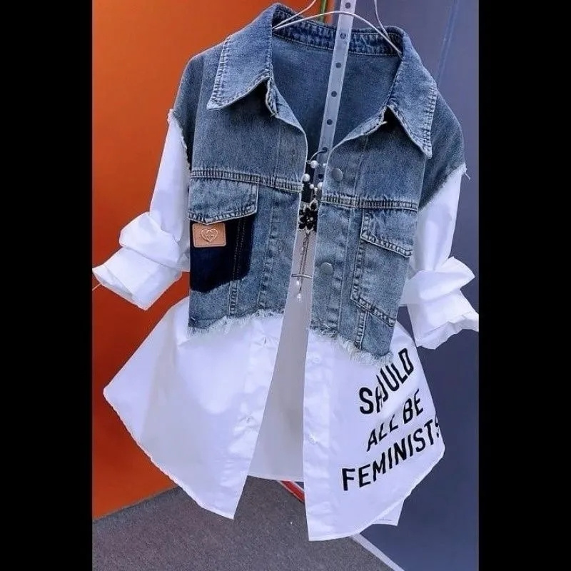 Design Stitching Women Jackets - Women'S Fashion Denim Jacket บทวิจารณ์และราคา