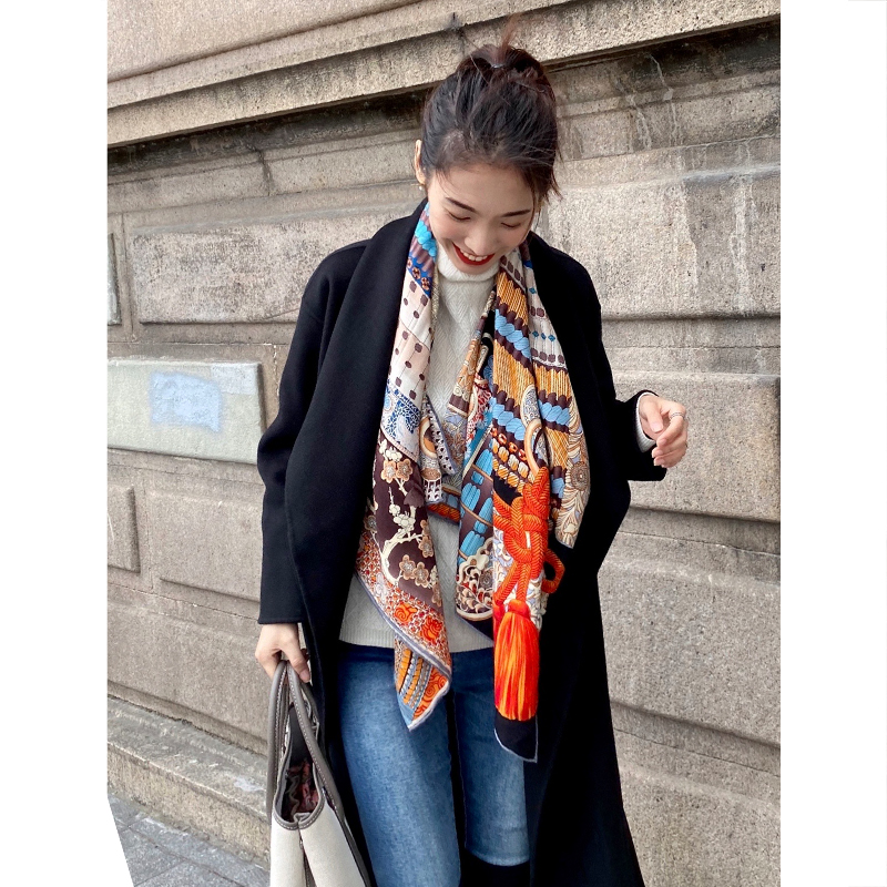 Japan Samurai Silk Wool Scarf  - Women Fashion Japan บทวิจารณ์และราคา