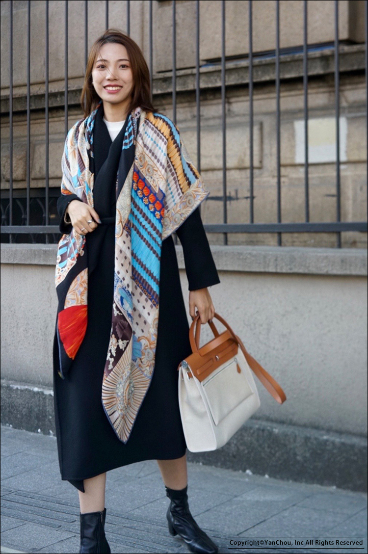 Japan Samurai Silk Wool Scarf  - Women Fashion Japan บทวิจารณ์และราคา