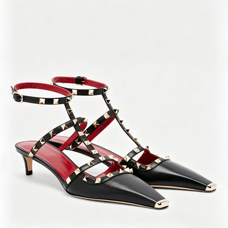 2026 Women's Rivet Low Heel Sq - Women'S Fashion Show บทวิจารณ์และราคา