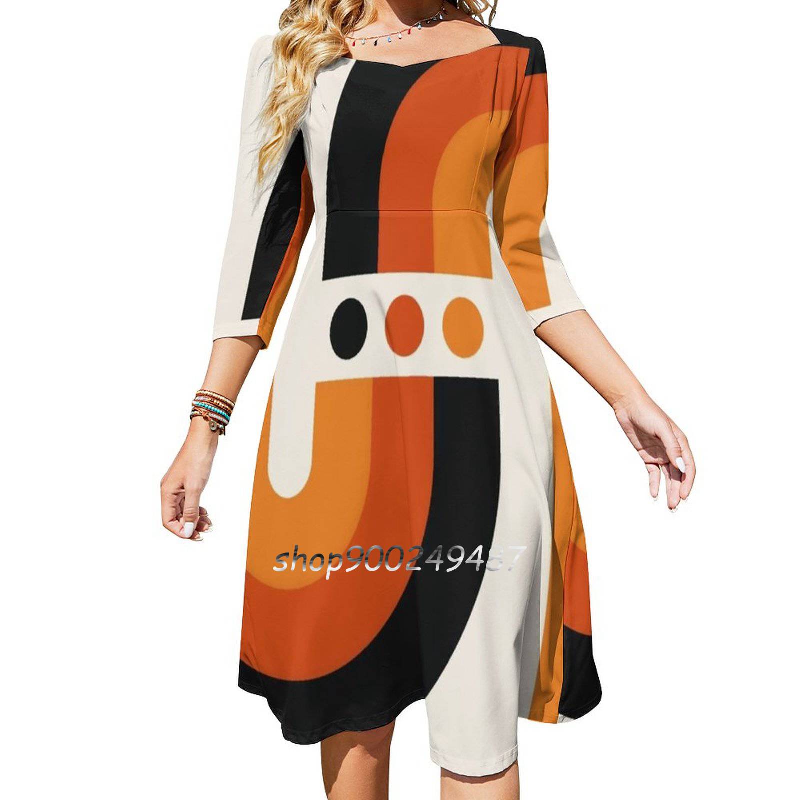 Sunset Rainbow Flare Dress Squ - Women'S Fashion In The 60S บทวิจารณ์และราคา