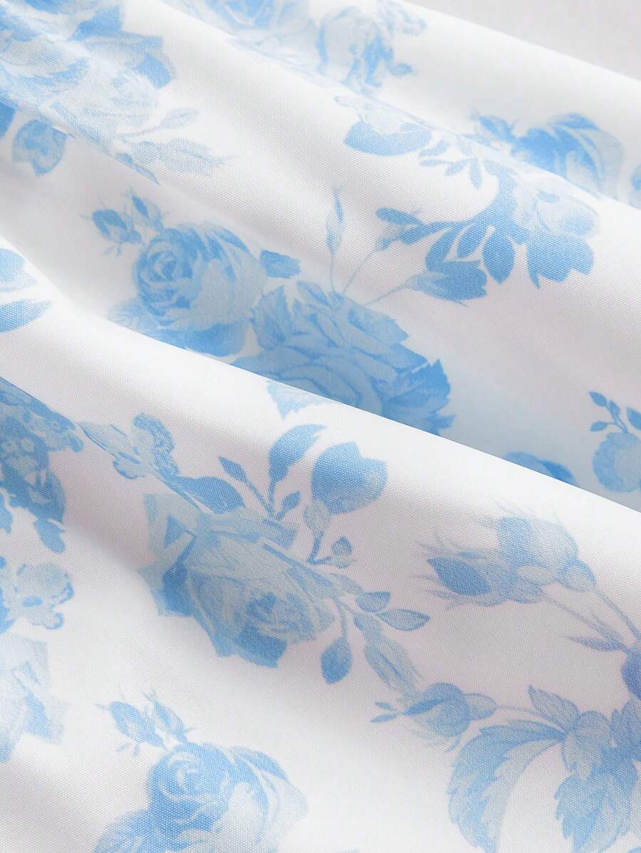 Blue And White Floral Print La - Lace Trim Cami บทวิจารณ์และราคา