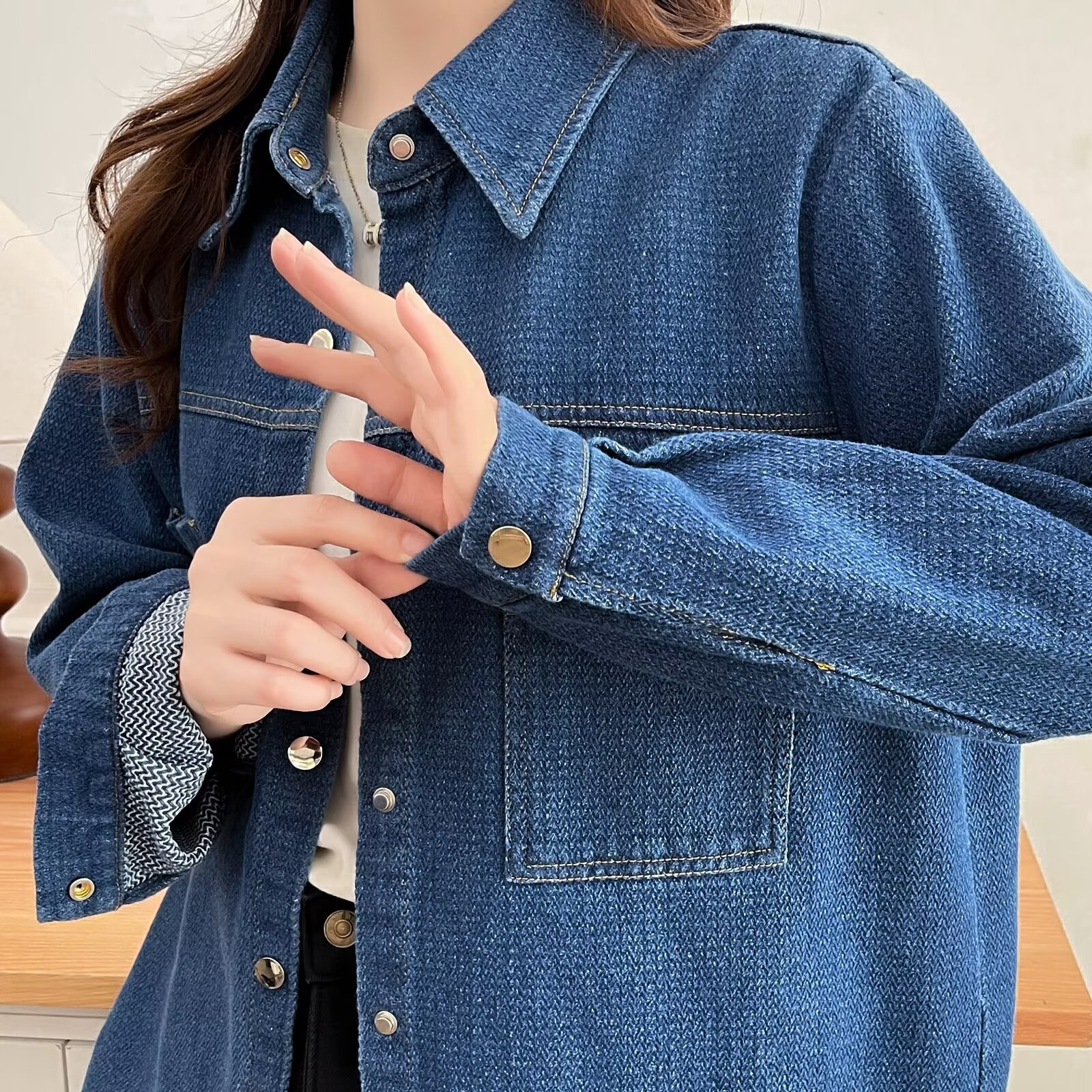 Plus Size Women's Blouses 2025 - Women'S Fashion Denim Jacket บทวิจารณ์และราคา