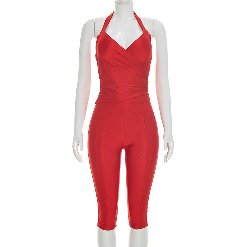 Women Slim 2 Piece Set Solid W - Lace Trim Cami บทวิจารณ์และราคา