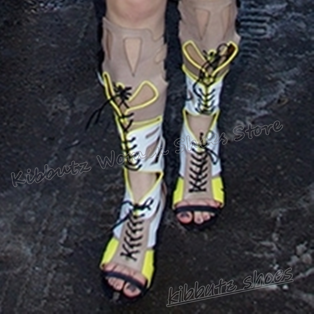 Sneaker Boot Knee High Lace-Up - Women'S Fashion Show บทวิจารณ์และราคา