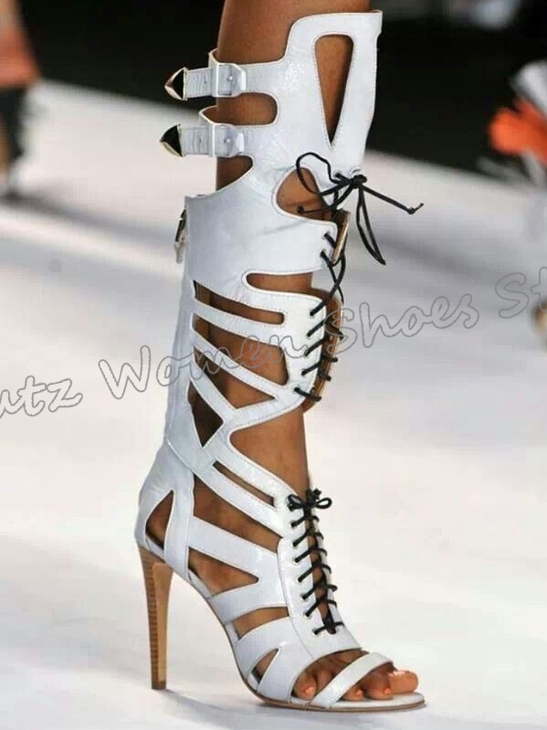 Sneaker Boot Knee High Lace-Up - Women'S Fashion Show บทวิจารณ์และราคา