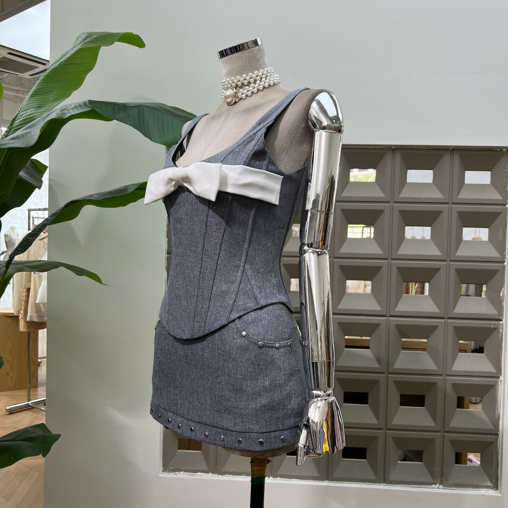 Summer 2025 Ash Gray Boned Cor - Corset Top Boned บทวิจารณ์และราคา