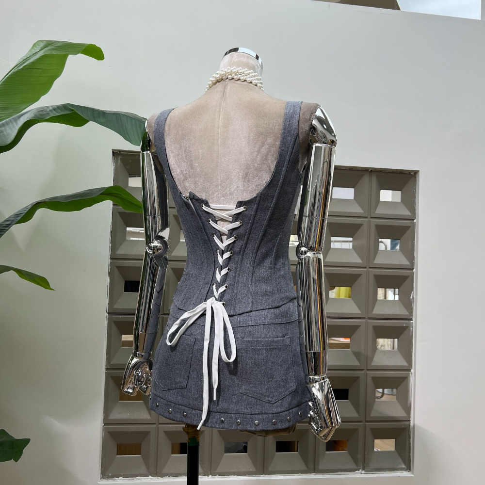 Summer 2025 Ash Gray Boned Cor - Corset Top Boned บทวิจารณ์และราคา