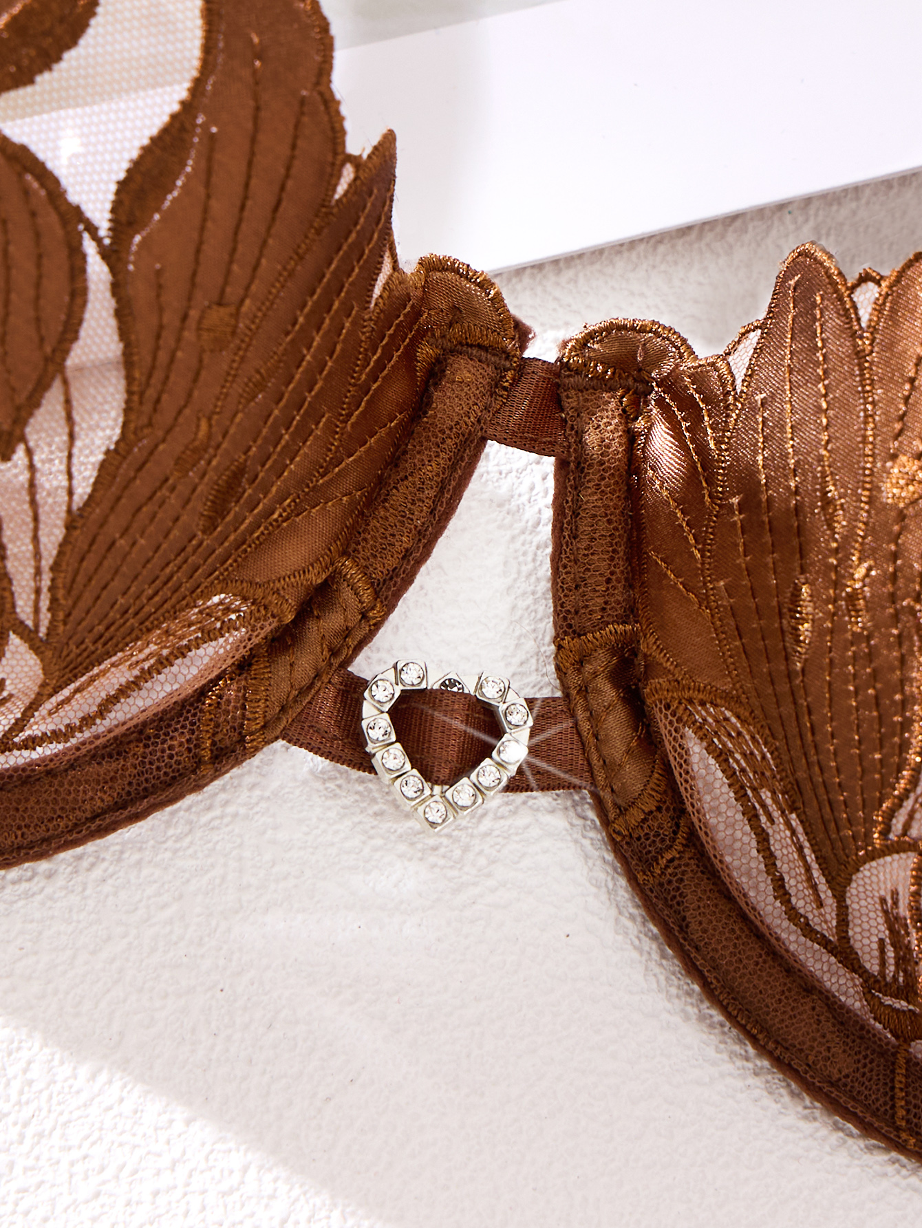 Coffee-colored embroidered pri - Women Fashion Images บทวิจารณ์และราคา