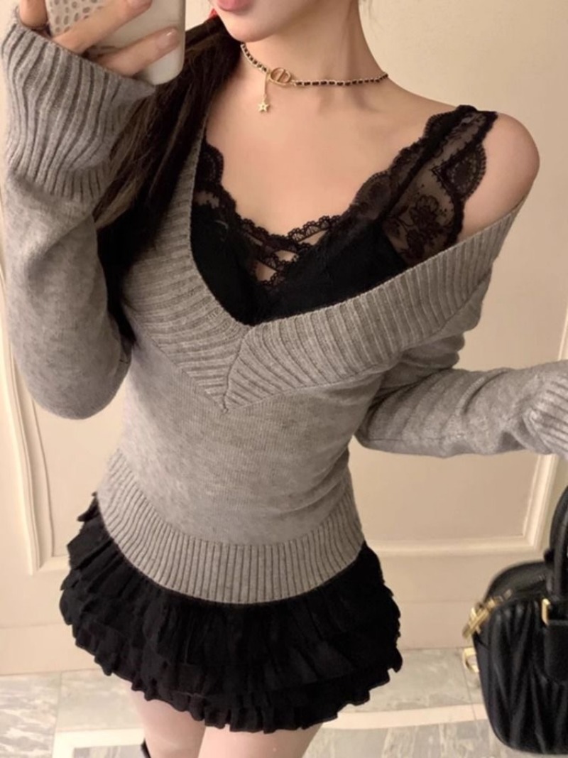 Women's Sweater Gyaru V-Neck K - Women'S Fashion Trends Fall 2025 บทวิจารณ์และราคา