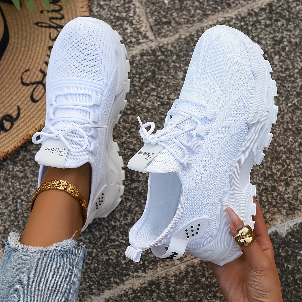 Breathable Knit Sneakers Fashi - Women'S Fashion Show บทวิจารณ์และราคา